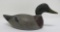 Mallard wooden duck decoy, glass eyes, 15 1/2