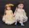 Two porcelain doll house dolls, 4 1/2