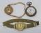 Vintage Ladies watches, two wrist and one pocket