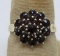 Antique ladies ring, size 6 1/4, attributed to garnet, and vintage ring box