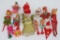 14 vintage Christmas ornaments and angel tree topper
