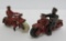 Two cast iron motorcycle toys, 4