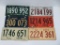 Six vintage Illinois license plates, 1949 - 1954