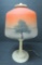 Small reverse painted lamp, scenic sunset, 13