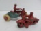 Two vintage cast iron motorcycle toys, 3