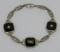 Beautiful reticulated bracelet with inset stones and onyx