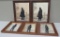 Five replica silhouettes framed, 15