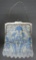 1933 Art Deco enamel mesh purse, Chicago Century of Progress souvenir, blue and white floral