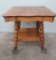 Very large ball and claw foot oak lamp table