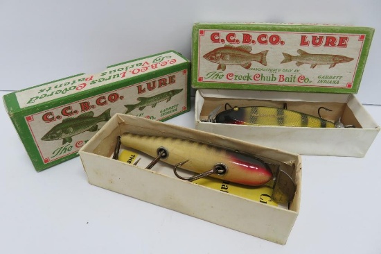 Two Creek Chub Bait company fishing lures with boxes