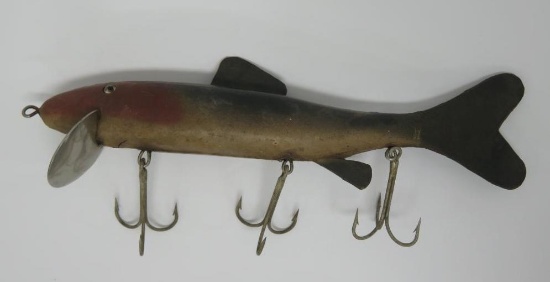 Large vintage rubber fishing lure, 10"