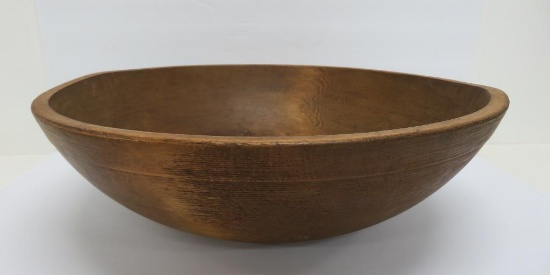 19 1/2" diameter vintage wood bowl
