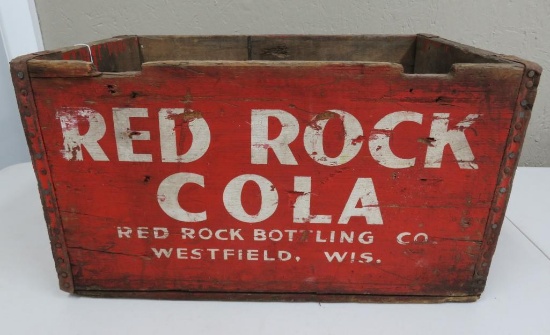 Red Rock Cola wood advertising crate, Westfield Wis