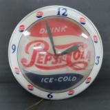 Drink Pepsi Cola Double Bubble light up clock, working