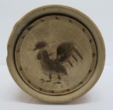 Rooster round butter mold stamp, 3 1/4