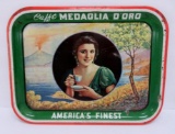 Caffe Medaglia D'oro metal advertising tray, 13 1/2