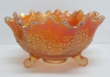 Fenton Marigold Carnival Glass bowl, Orange tree pattern, 10