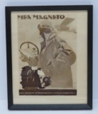 Framed Mea Magneto advertising, aviator print, 9