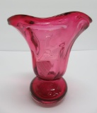 Rossi Canadian cranberry glass vase, 8 1/2