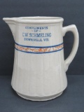 Red Wing banded pitcher, CW Schmeling Brownsville Wis,