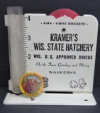 Kramer's Wis State Hatchery rain gauge, 4 1/2