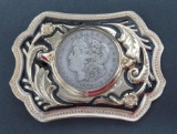 1921 Silver Dollar belt buckle, 3 1/2