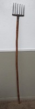 Early fishing spear, cast tines wooden handle, 81