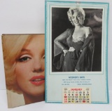 1973 Marilyn Monroe book and advertising calendar, 1976 Weidner's Baits, Omro Wis