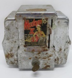C 1950's Penny Fortune Teller machine, Madam X, Yes No Questions and napkin holder