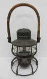1925 B & O Railroad lantern, wooden handle, 14
