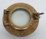 Brass Nautical porthole, ME & E Co Toledo, 7 1/2
