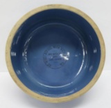 Gasoline advertising blue stoneware bowl, art deco design, Weis Fuel Co