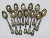 12 Sterling demi spoons, 4