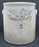 5 gallon eagle crock, E Pluribus Unum, attributed to Ohio