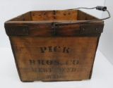 Pick Bros West Bend advertising egg box with handle