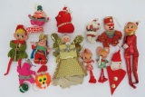 14 vintage Christmas ornaments and angel tree topper