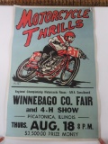 CE Hirst Motorcycle Thrills Poster, 33 1/2