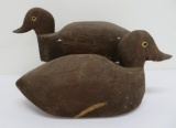 Two wooden duck decoys, painted eye, 15