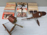 Vintage stereoviewers and about 275 stereo view cards