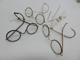 Five pair of vintage glasses, framed and frameless