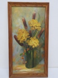 Cattail still life painting by Lou, 11 1/2