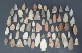 62 Native American stone arrowheads