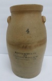 4 gallon Chas. Hermann & Co Milwaukee salt glaze stoneware butter churn