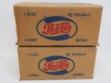 Two unopened boxes of Libbey Pepsi Cola glasses, 8 oz