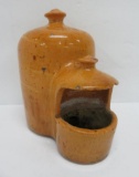 Early stoneware bird waterer, 0000, 5 1/2