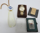Pepsi collectibles,watch, money clip, shoe horn and pocket knife/money clip