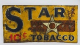 Metal Star Tobacco 10 cent sign, 23 1/2