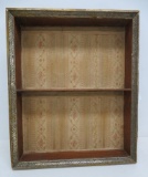 Vintage Shadow box with cloth back, one shelf, 15