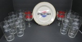 Pepsi Cola glasses and plate