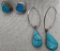 Native American Sterling Silver and Turquoise Pierced Earrings